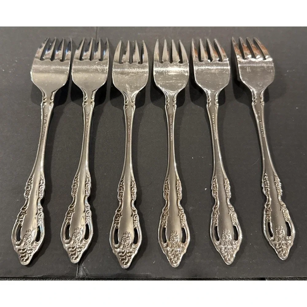 Oneida Brahms Community Salad Fork Forks Stainless Steel Set Of 6